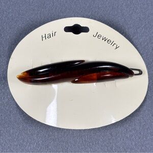Vintage Hair Clip Snap Thin Barrette French France 2.75” Tortoise Shell Look
